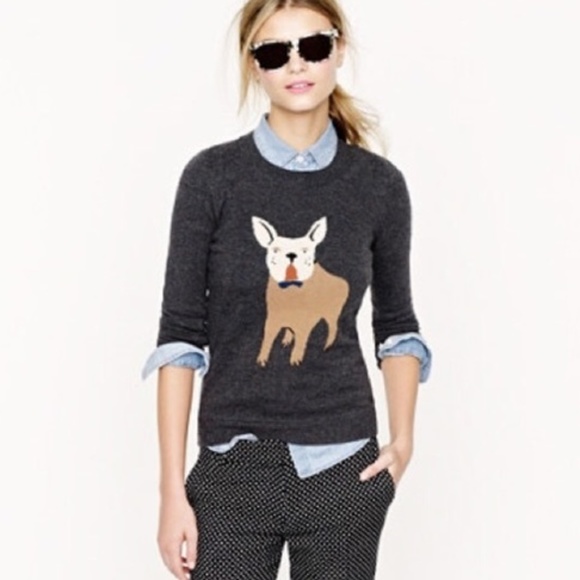 J. Crew Sweaters - J. Crew French Bulldog Long Sleeve Sweater